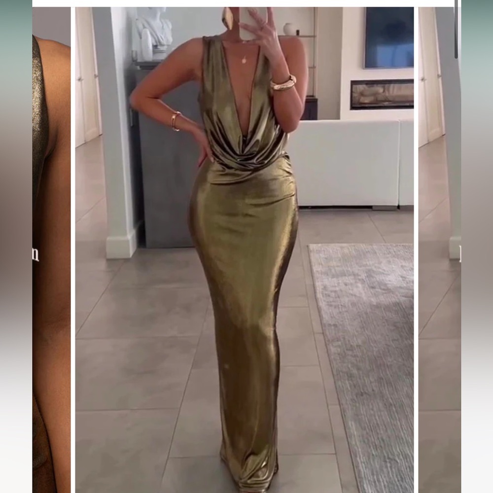 Gold holiday dress